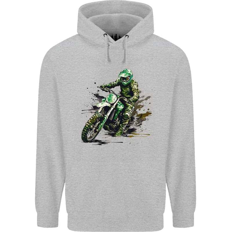 Graffiti Motorcross MotoX Motorbike Biker Mens 80% Cotton Hoodie Sports Grey