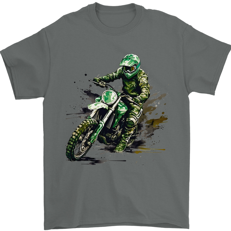 Graffiti Motorcross MotoX Motorbike Biker Mens T-Shirt 100% Cotton Charcoal