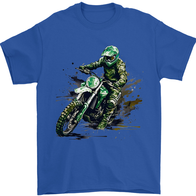 Graffiti Motorcross MotoX Motorbike Biker Mens T-Shirt 100% Cotton Royal Blue