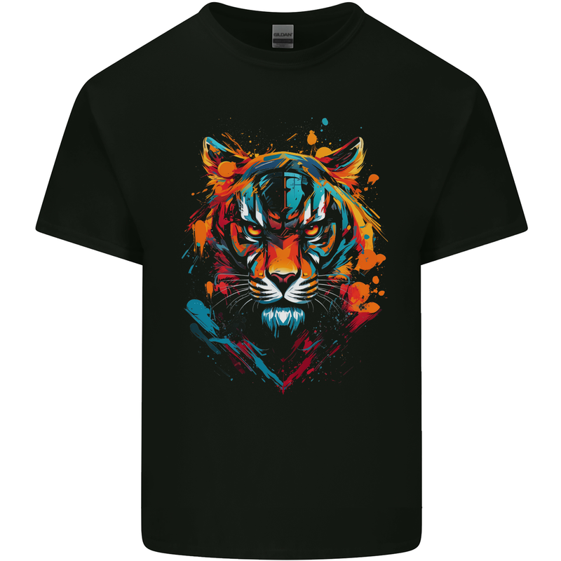 Grafitti Tiger Kids T-Shirt Childrens Black