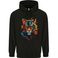 Grafitti Tiger Mens 80% Cotton Hoodie Black