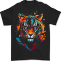Grafitti Tiger Mens T-Shirt 100% Cotton BLACK