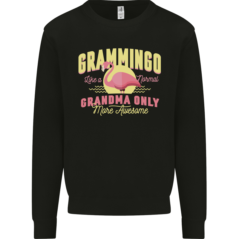 Gramingo Funny Grandma Flamingo Mens Sweatshirt Jumper Black