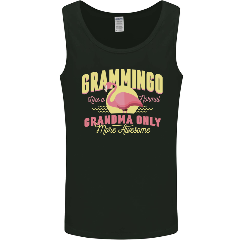 Gramingo Funny Grandma Flamingo Mens Vest Tank Top Black