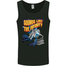Gramophone Spaceman Astronaut Music DJ Mens Vest Tank Top Black