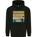 Grandad Fisherman Funny Fishing Childrens Kids Hoodie Black
