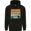 Grandad Fisherman Funny Fishing Mens 80% Cotton Hoodie Black