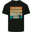 Grandad Fisherman Funny Fishing Mens Cotton T-Shirt Tee Top Black