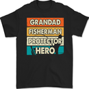 Grandad Fisherman Funny Fishing Mens Gildan Cotton T-Shirt Black