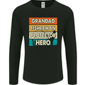 Grandad Fisherman Funny Fishing Mens Long Sleeve T-Shirt Black
