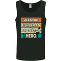 Grandad Fisherman Funny Fishing Mens Vest Tank Top Black