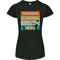 Grandad Fisherman Funny Fishing Womens Petite Cut T-Shirt Black