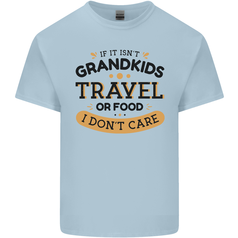 Grandma Grandad Funny Travel or Food Day Mens Cotton T-Shirt Tee Top Light Blue