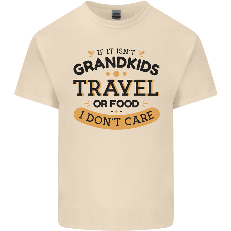 Grandma Grandad Funny Travel or Food Day Mens Cotton T-Shirt Tee Top Natural