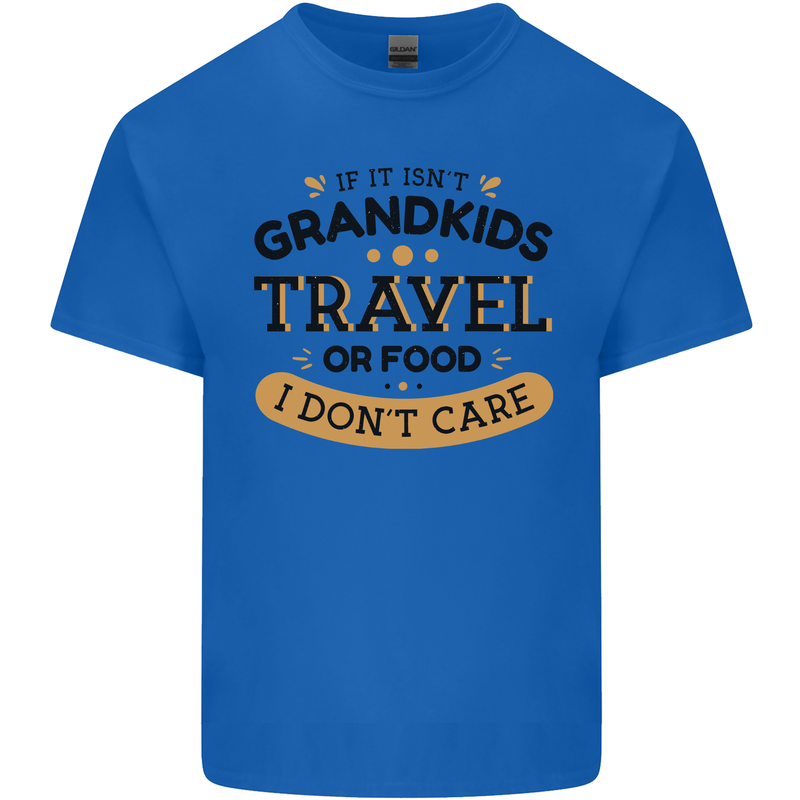 Grandma Grandad Funny Travel or Food Day Mens Cotton T-Shirt Tee Top Royal Blue