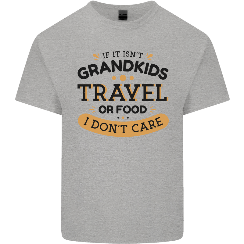 Grandma Grandad Funny Travel or Food Day Mens Cotton T-Shirt Tee Top Sports Grey