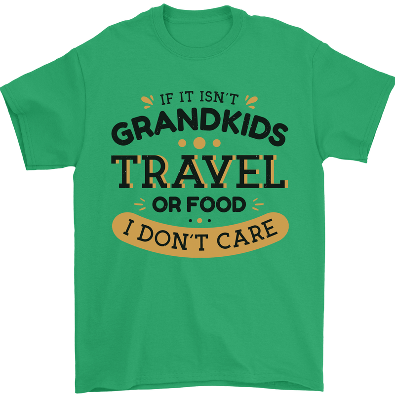 Grandma Grandad Funny Travel or Food Day Mens T-Shirt 100% Cotton Irish Green