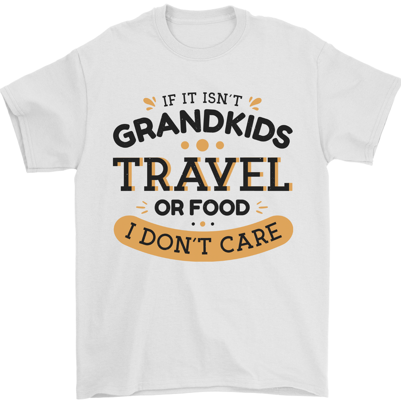 Grandma Grandad Funny Travel or Food Day Mens T-Shirt 100% Cotton White