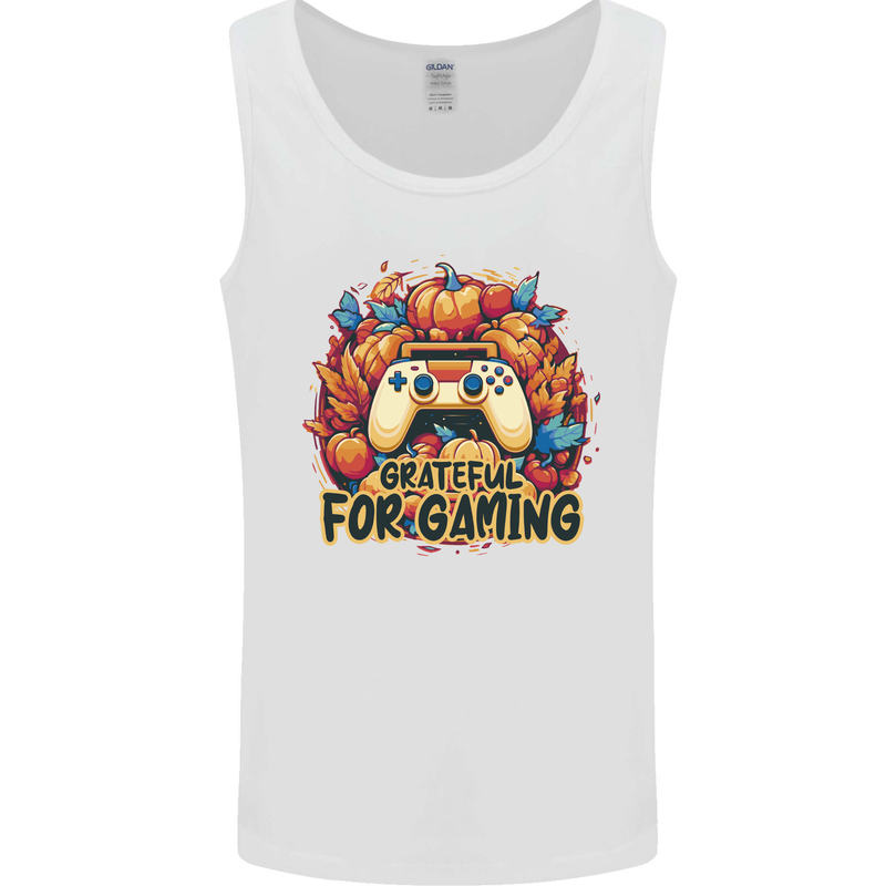 Grateful For Gaming Thanksgiving Video Games Mens Vest Tank Top White