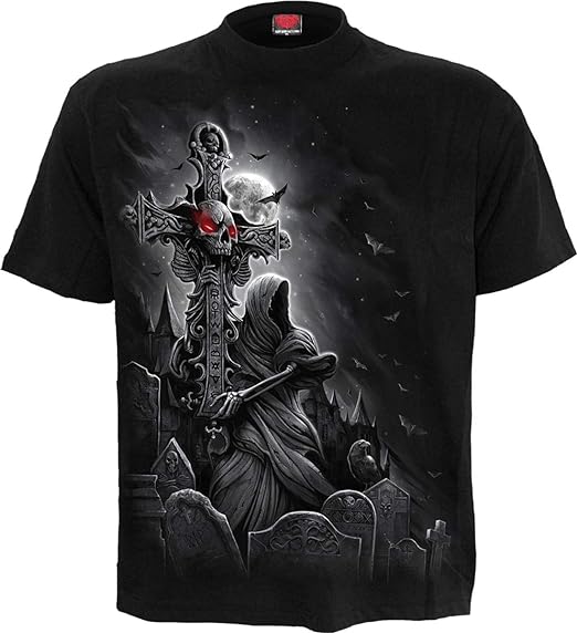 Grave Walker Mens T-Shirt by Spiral Direct Rock Heavy Metal Music Skull