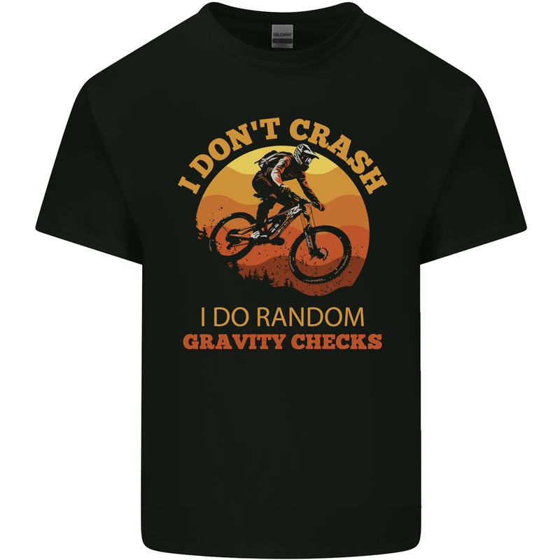 Gravity Checks Downhill MTB Mountain Bike Mens Cotton T-Shirt Tee Top Black