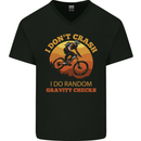 Gravity Checks Downhill MTB Mountain Bike Mens V-Neck Cotton T-Shirt Black