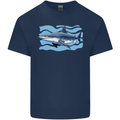 Great White Shark in the Ocean Kids T-Shirt Childrens Navy Blue