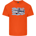 Great White Shark in the Ocean Kids T-Shirt Childrens Orange