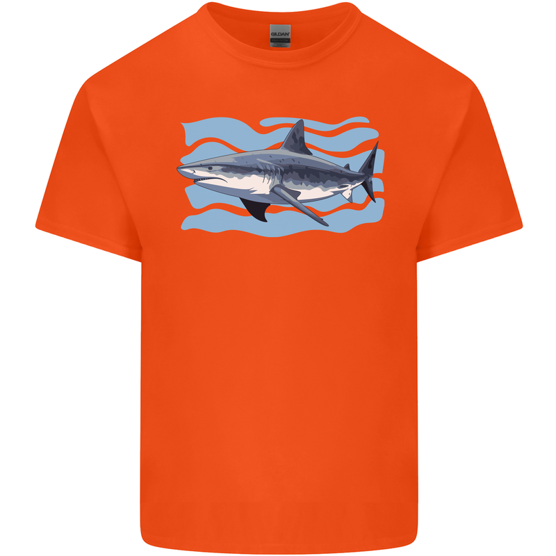 Great White Shark in the Ocean Kids T-Shirt Childrens Orange