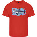 Great White Shark in the Ocean Kids T-Shirt Childrens Red