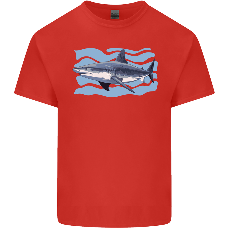 Great White Shark in the Ocean Kids T-Shirt Childrens Red