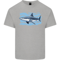 Great White Shark in the Ocean Kids T-Shirt Childrens Sports Grey