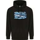 Great White Shark in the Ocean Mens 80% Cotton Hoodie Black