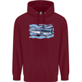 Great White Shark in the Ocean Mens 80% Cotton Hoodie Maroon