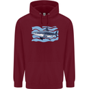 Great White Shark in the Ocean Mens 80% Cotton Hoodie Maroon