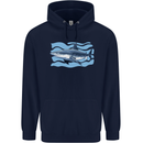 Great White Shark in the Ocean Mens 80% Cotton Hoodie Navy Blue