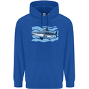 Great White Shark in the Ocean Mens 80% Cotton Hoodie Royal Blue