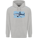Great White Shark in the Ocean Mens 80% Cotton Hoodie Sports Grey