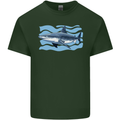Great White Shark in the Ocean Mens Cotton T-Shirt Tee Top Forest Green