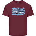 Great White Shark in the Ocean Mens Cotton T-Shirt Tee Top Maroon