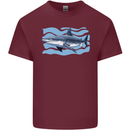 Great White Shark in the Ocean Mens Cotton T-Shirt Tee Top Maroon