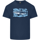 Great White Shark in the Ocean Mens Cotton T-Shirt Tee Top Navy Blue