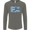 Great White Shark in the Ocean Mens Long Sleeve T-Shirt Charcoal