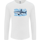 Great White Shark in the Ocean Mens Long Sleeve T-Shirt White