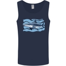 Great White Shark in the Ocean Mens Vest Tank Top Navy Blue
