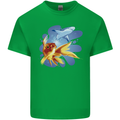 Great White Shark vs Goldfish Kids T-Shirt Childrens Irish Green