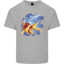 Great White Shark vs Goldfish Kids T-Shirt Childrens Sports Grey