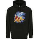 Great White Shark vs Goldfish Mens 80% Cotton Hoodie Black