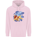 Great White Shark vs Goldfish Mens 80% Cotton Hoodie Light Pink
