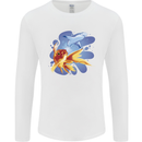 Great White Shark vs Goldfish Mens Long Sleeve T-Shirt White